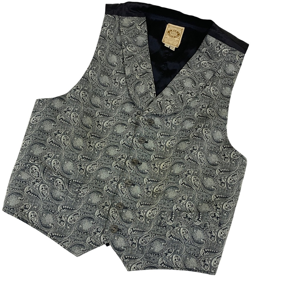Wah Maker Frontier Clothing Paisley Western Vest Mens M USA Cowboy Steampunk